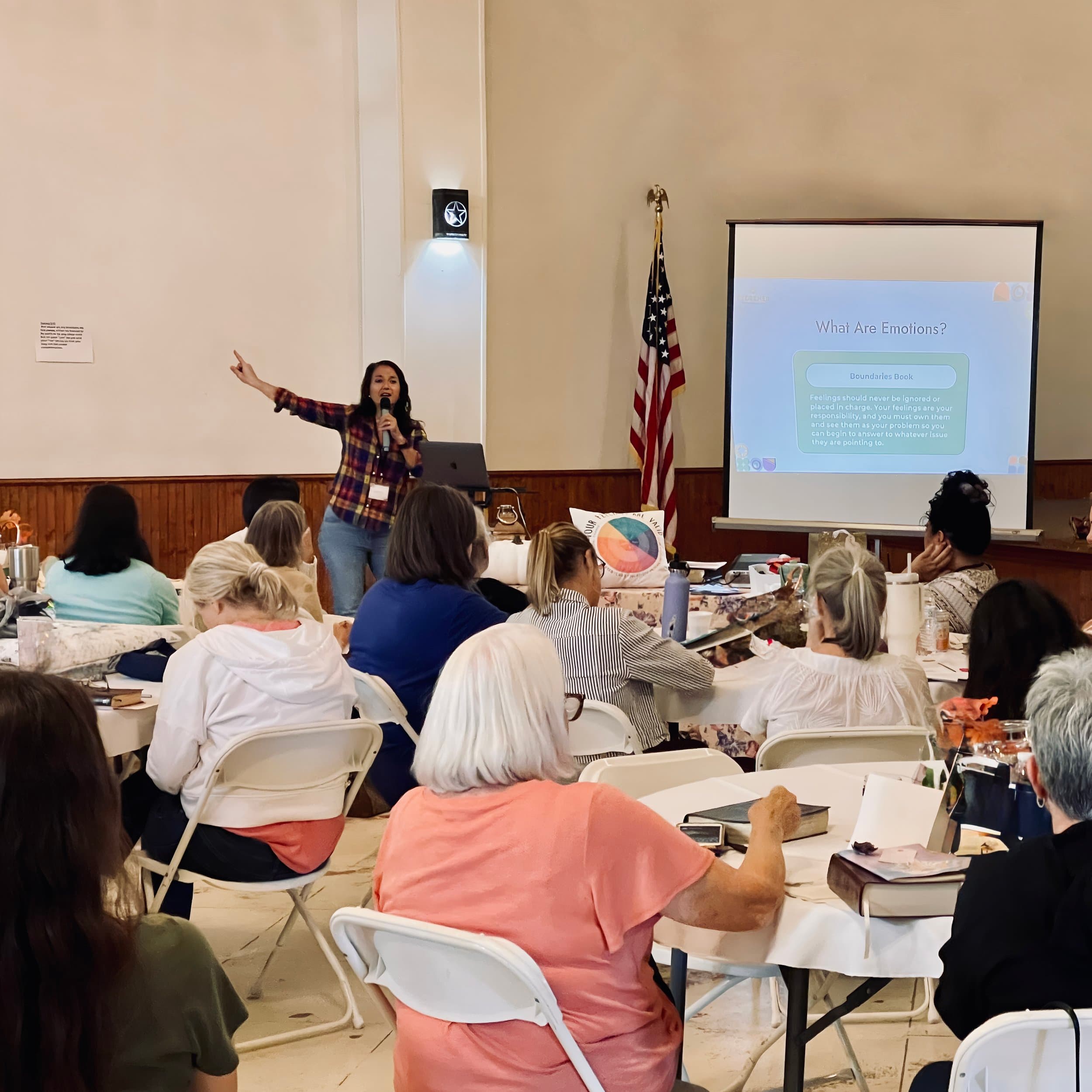 Marisela Linebarger speaking at an event
